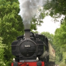 Pannier Tank No 9682 in full steam on the Chinnor Railway
