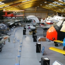 View inside Hangar 1 at Newark Air Museum.