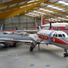 View inside Hangar 2 at Newark Air Museum.